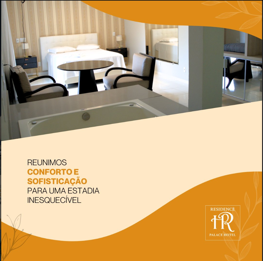 Suíte com cama de casal, poltronas e hidromassagem no Residence Palace Hotel